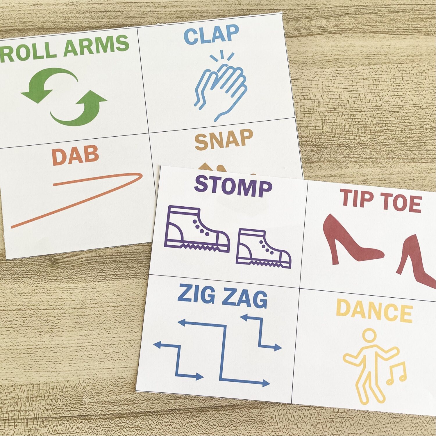 The Church of Jesus Christ Dance Party - use these dance moves in primary for a fun movement activity with printable action cards for LDS Primary Music Leaders.