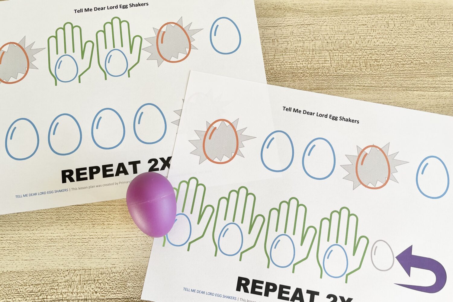 Tell Me Dear Lord Egg Shakers Singing Time Idea! Use this simple egg shaker pattern with 4 actions with printable song helps for LDS Primary Music Leaders.