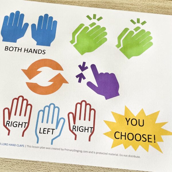 Tell Me Dear Lord Hand Claps! Try this fun hand clap pattern with printable song helps for LDS Primary Music Leaders.