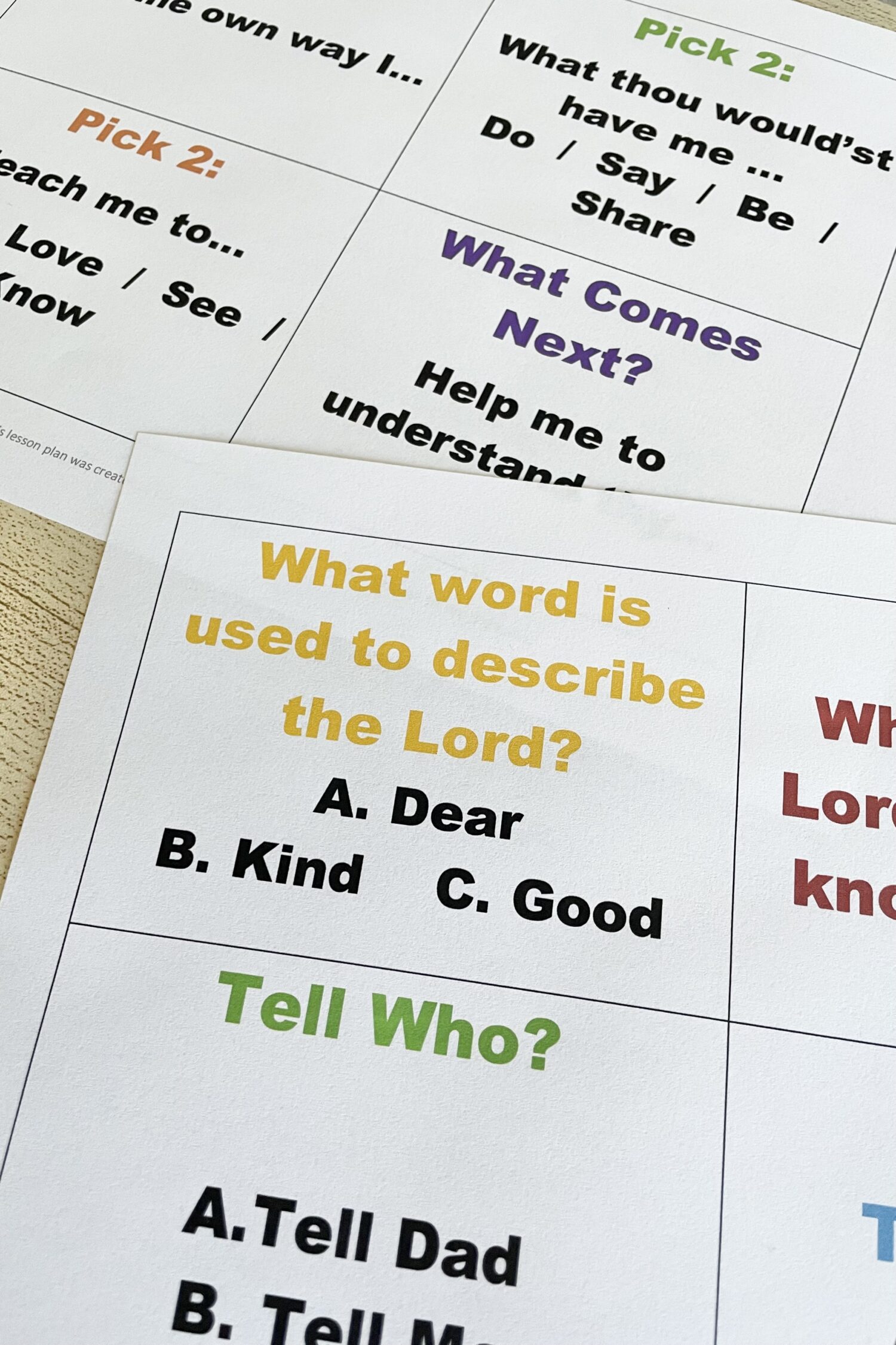 Tell Me Dear Lord Song Quiz - answer quiz questions about the song with hints from the lyrics and printable song helps for this Come Follow Me New Testament Song for LDS Primary Music Leaders.