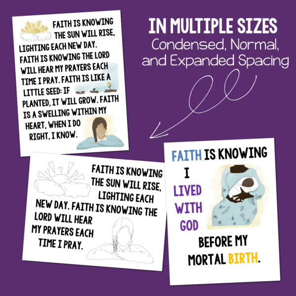 Shop Faith Flip Chart LDS Primary song visual aids teaching helps in different formatting styles