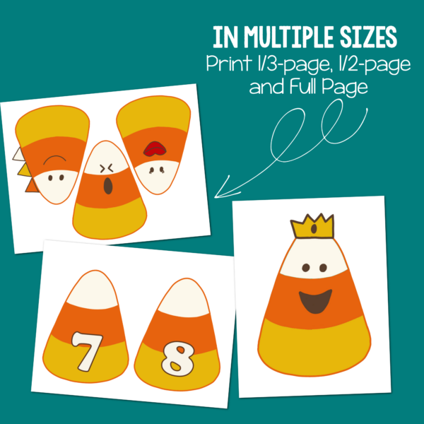 Pick a Candy Corn Printable Game in different print sizes
