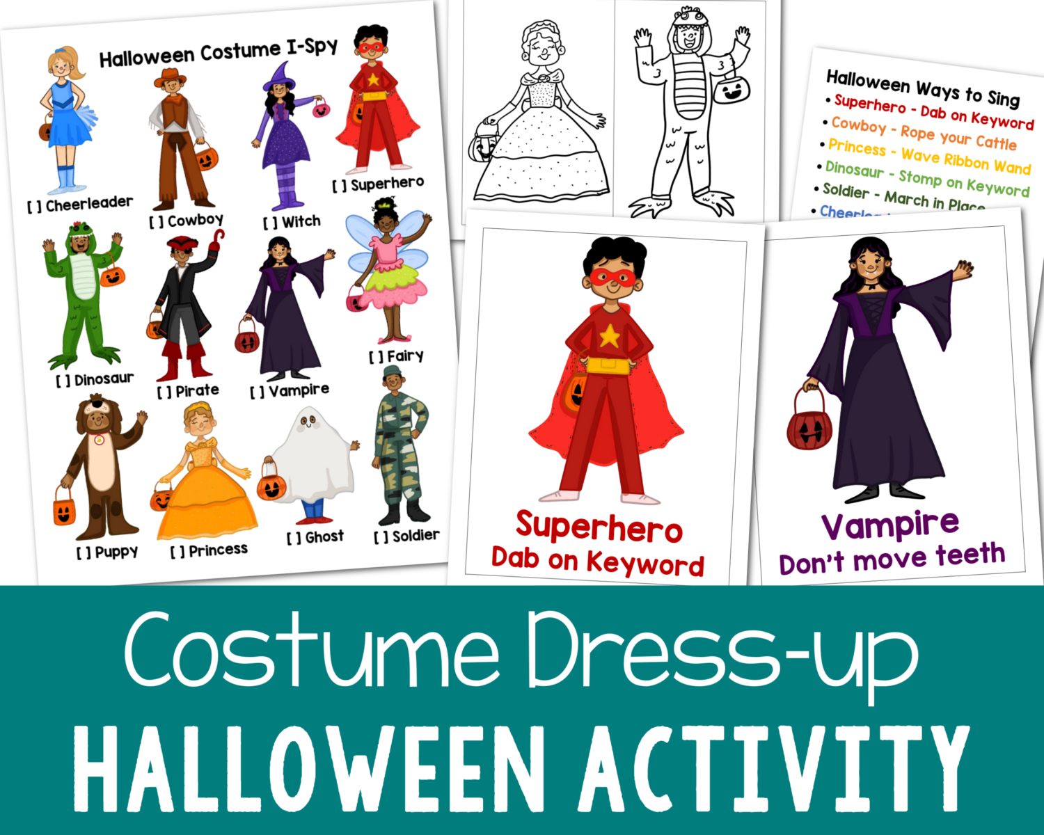 Shop Costume Dress-up Halloween Singing Time fun fall activity for kids and families classrooms Trick or Treating