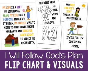 Shop I Will Follow God's Plan Flip Chart printable visual aids lyrics and pictures singing time helps for LDS Primary music leaders