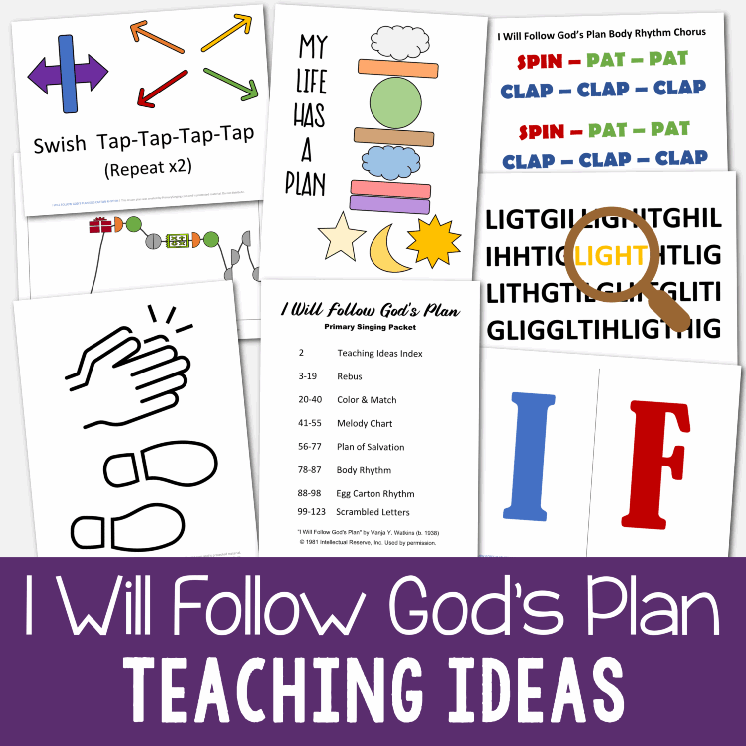 Shop I Will Follow God's Plan teaching ideas Packet 7 activities to help you teach this song in a variety of engaging ways for LDS Primary music leaders singing time