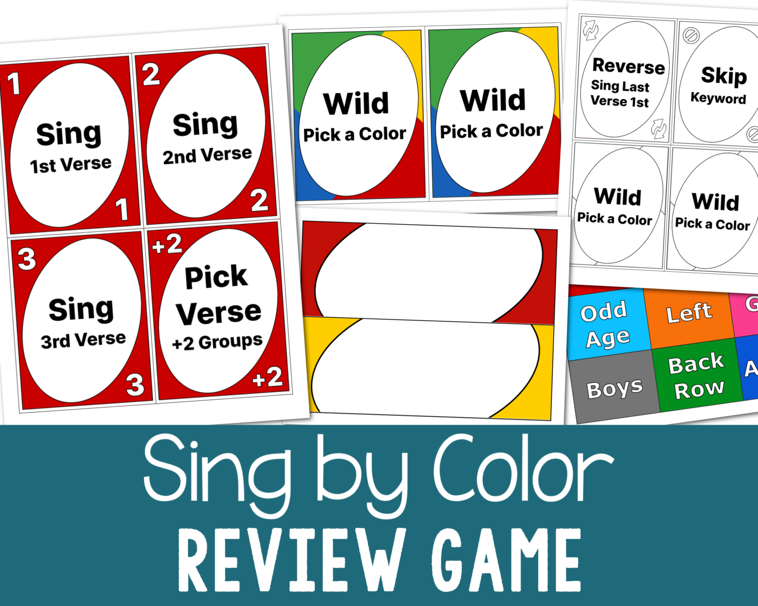 Sing by Color Review Game singing time idea
