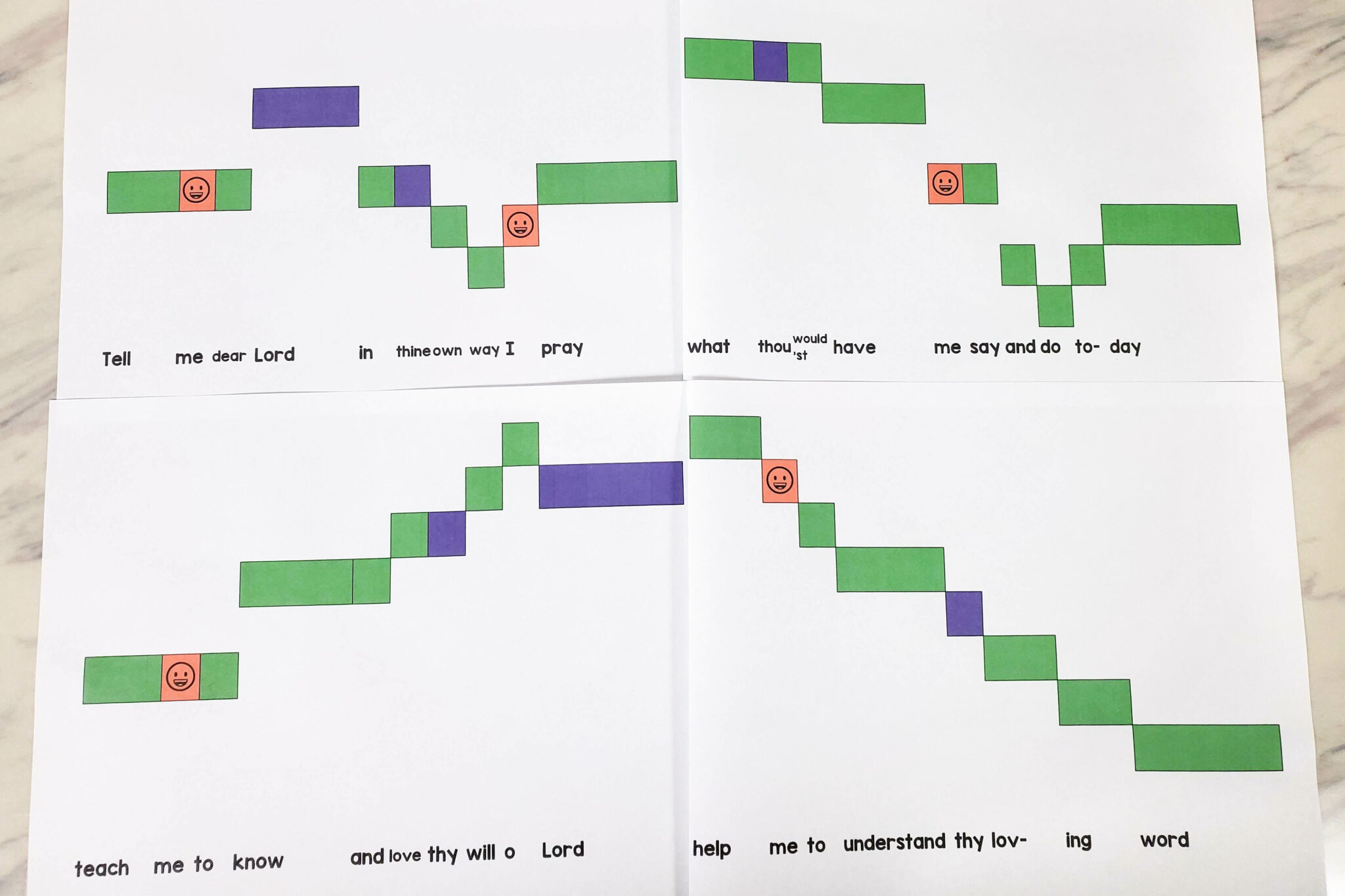 Melody Map Example Tell Me Dear Lord Melody Map - Primary Singing