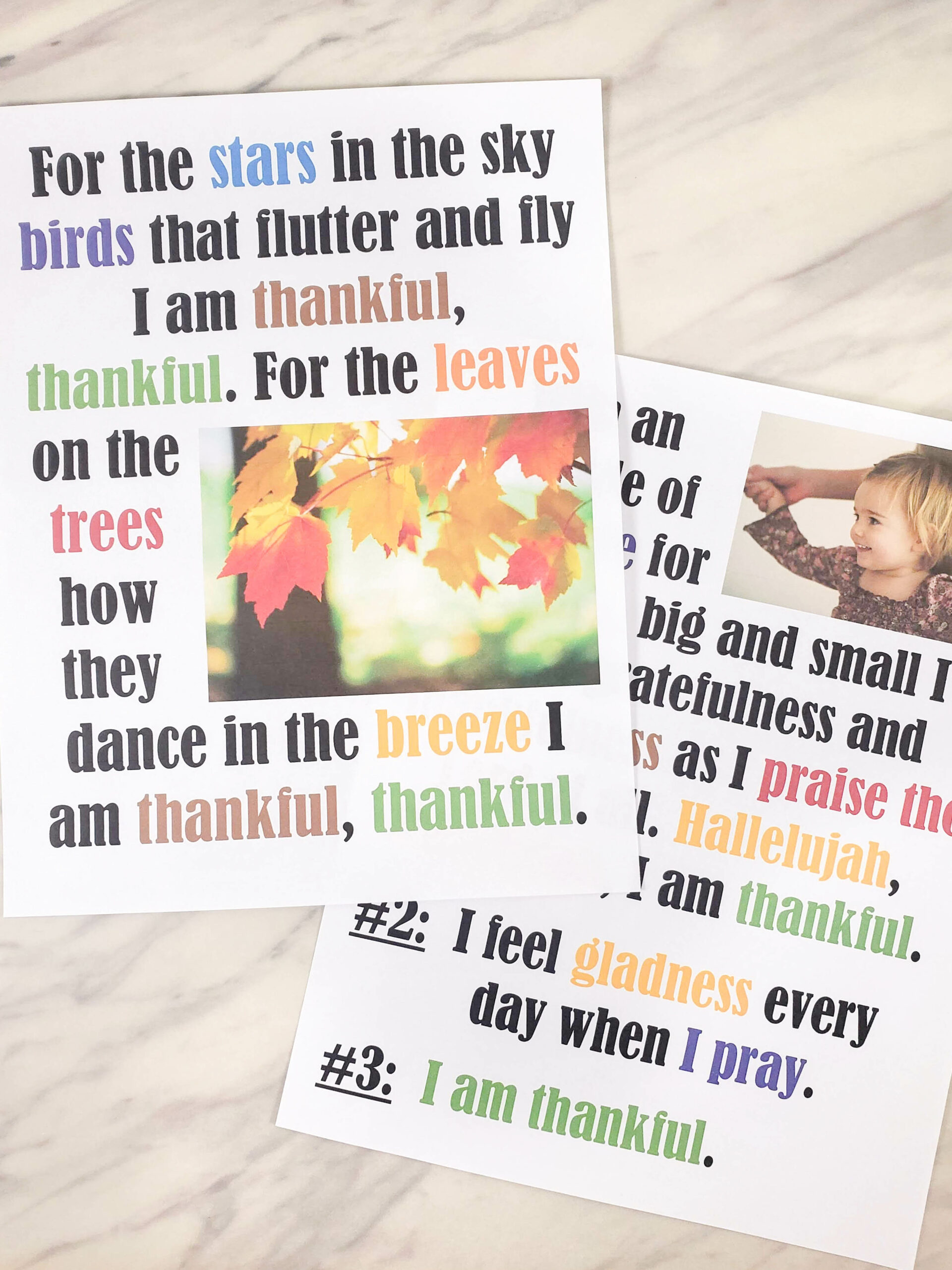 I Am Thankful Flip Chart & Lyrics - Primary Singing