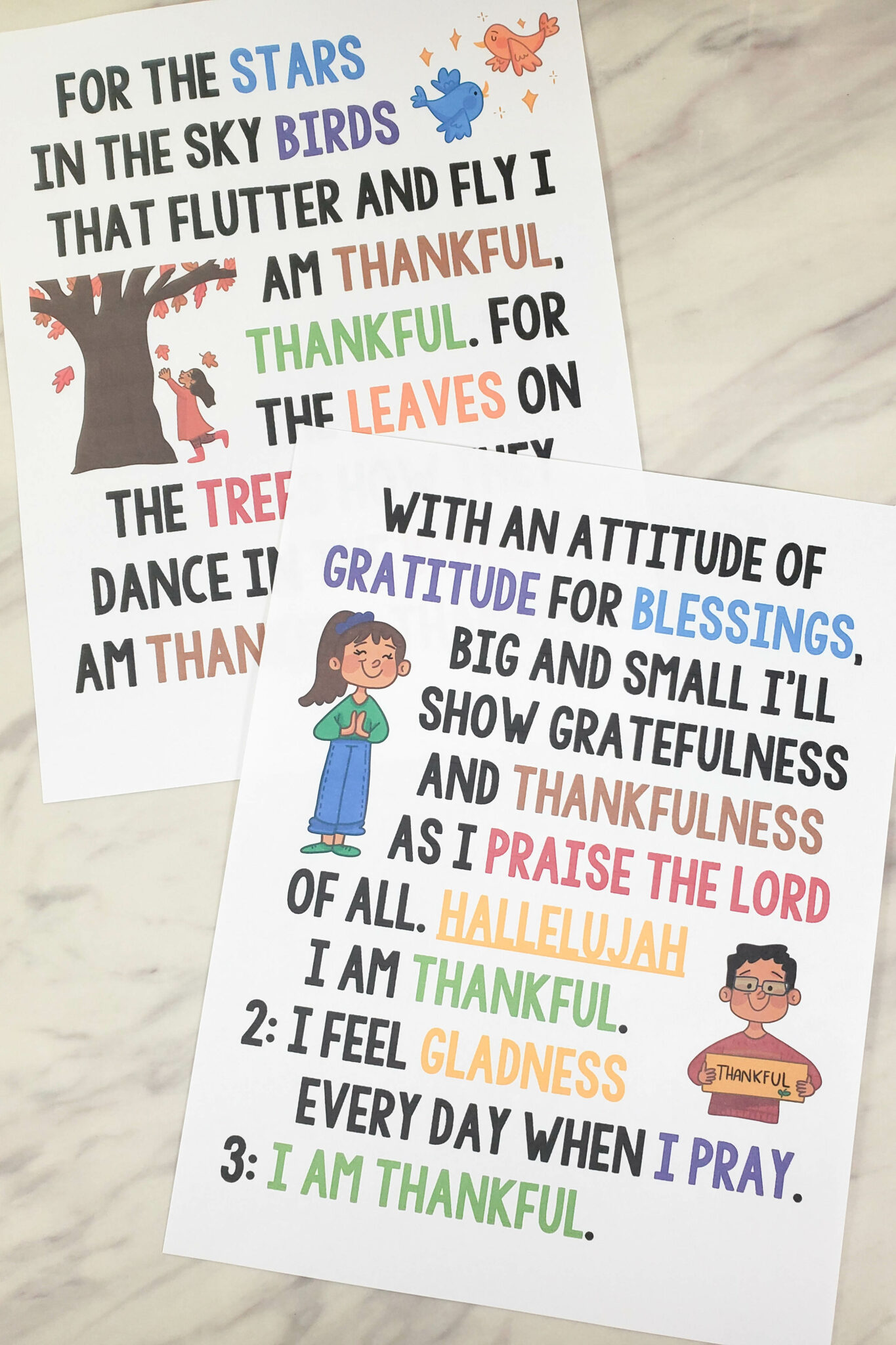 I Am Thankful Flip Chart & Lyrics - Primary Singing