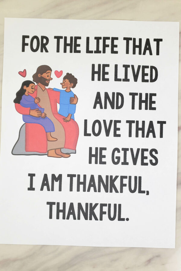 I Am Thankful Flip Chart Teach this beautiful Primary Thanksgiving song that talks about things we are grateful for including Jesus Christ perfect for your Sunday Thanksgiving meeting. Printable resource for LDS Primary Music leaders or Christian song helps.