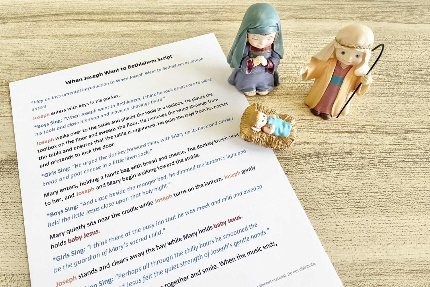 18 When Joseph Went to Bethlehem Singing Time Ideas 10 When Joseph Went to Bethlehem Sing & Act Skit - use this simple script to act out this Christmas song in primary or share with your ward. Includes printable script with costumes ideas, props, and additional song helps for LDS Primary Music Leaders.