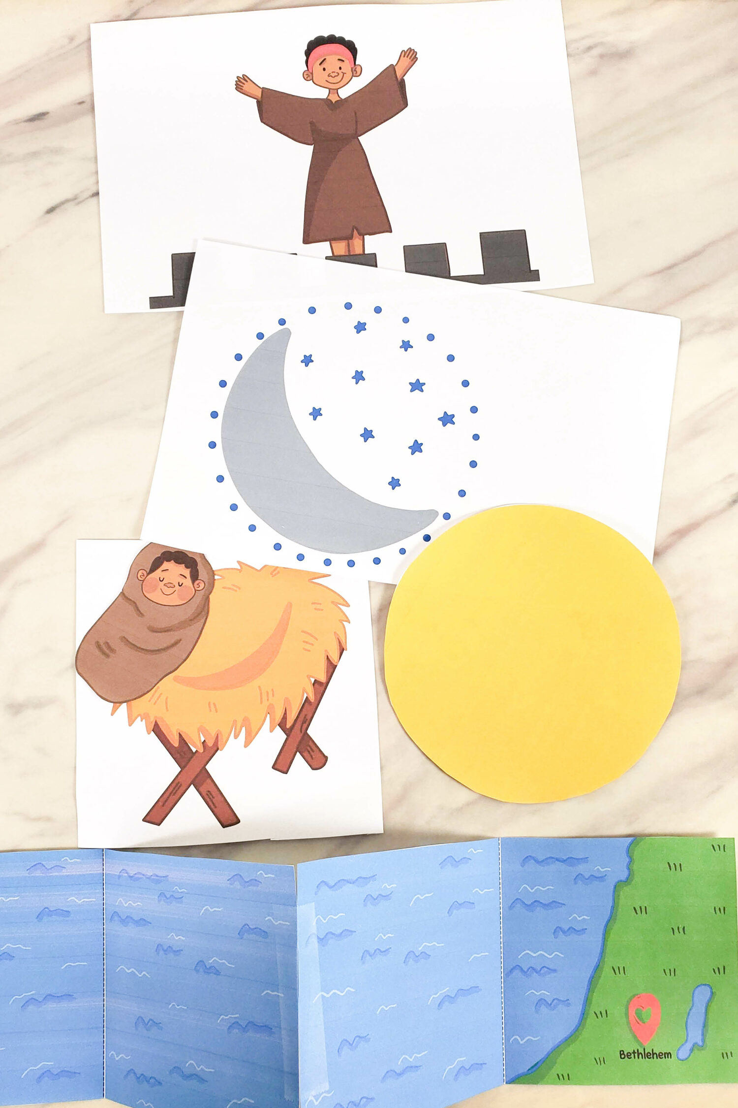 Samuel Tells of the Baby Jesus Finish the Picture singing time activity fun way to interact with this song while teaching or reviewing the lyrics. Printable song helps for LDS Primary music leaders.