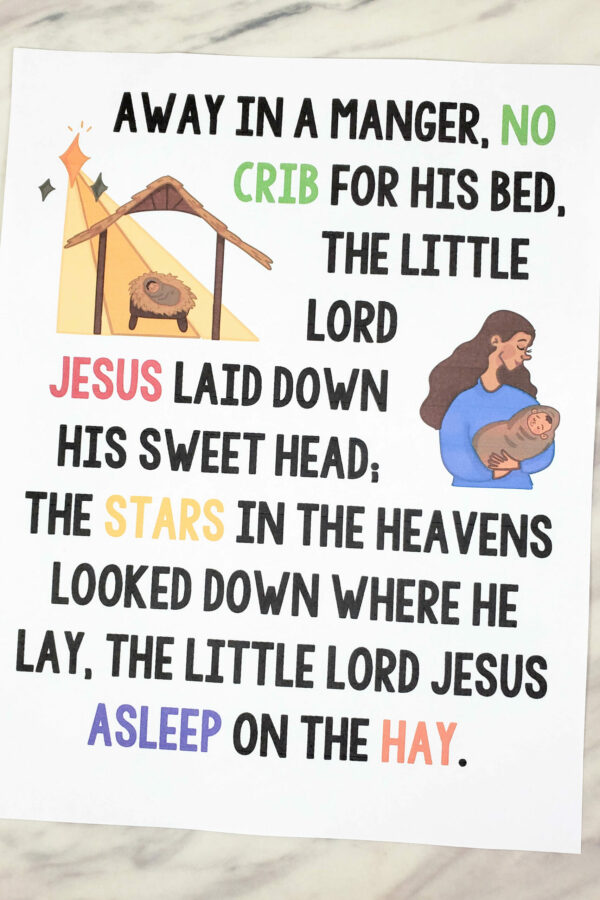 Shop: Away in a Manger Flip Chart Singing time ideas for Primary Music Leaders Away in a Manger art flip chart 5 scaled