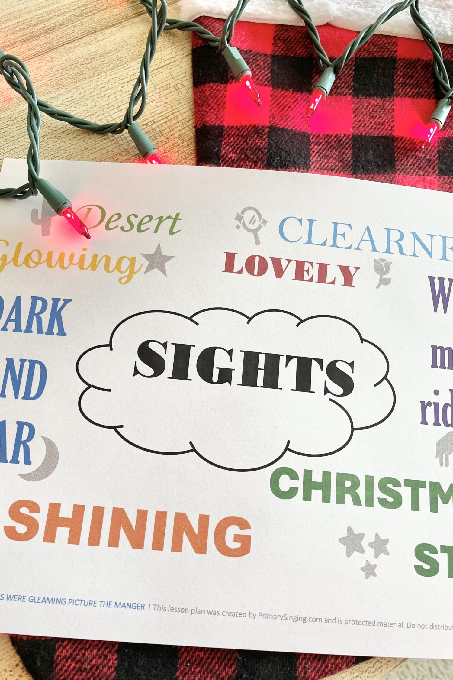 Stars Were Gleaming Picture the Manger - Bring this Christmas song to life with the sights & sounds described in this song with printable song helps for LDS Primary Music Leaders.