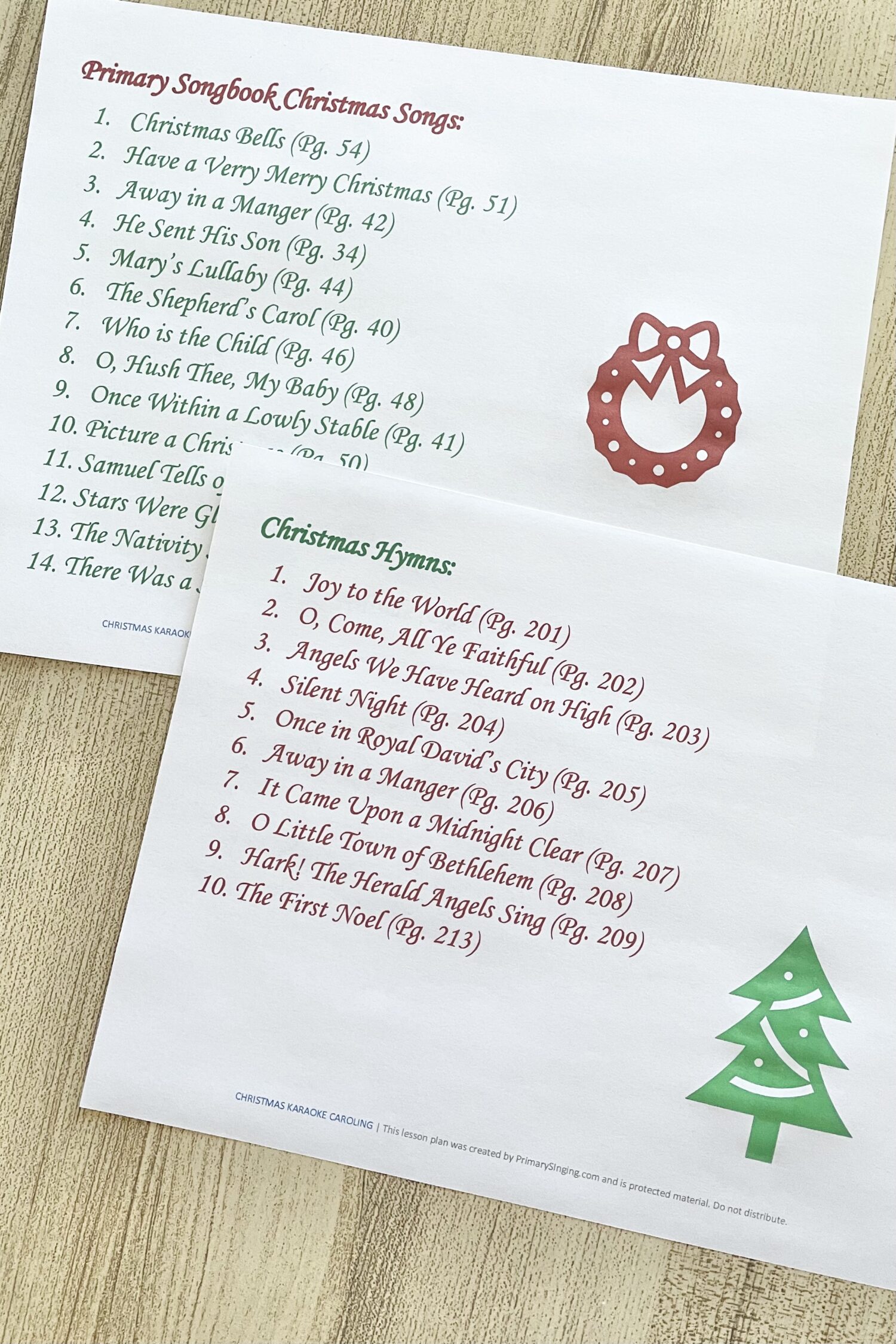 Christmas Karaoke Caroling - Use this fun Christmas singing time idea and sing familiar carols as a primary with song helps for LDS Primary Music Leaders.