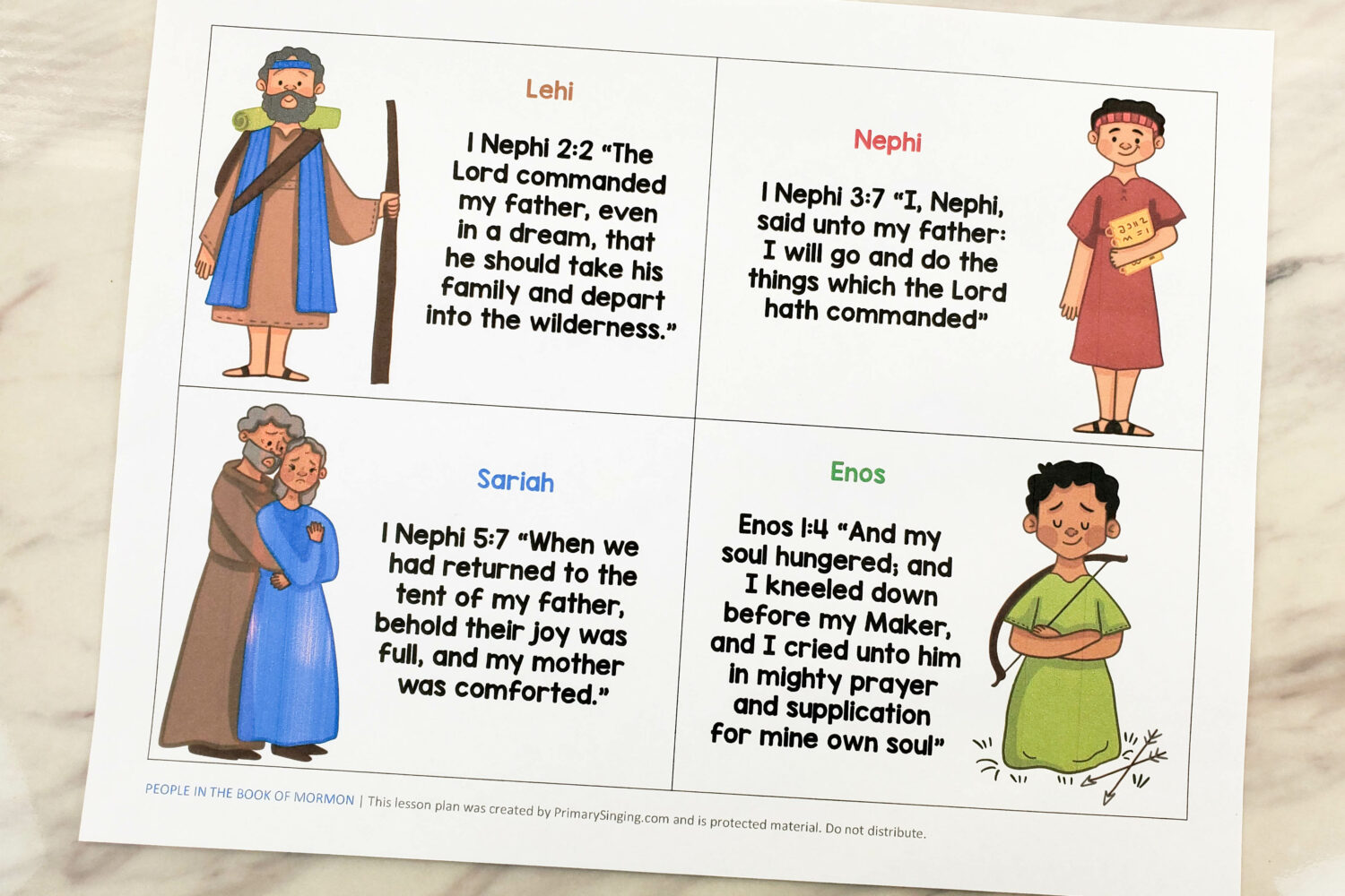People in the Book of Mormon Scripture Cards - Learn about 26 different heroes from the Book of Mormon with these info cards with scripture references as you follow along with Come Follow Me this year or use these printable illustrations in your Primary class or Singing Time!