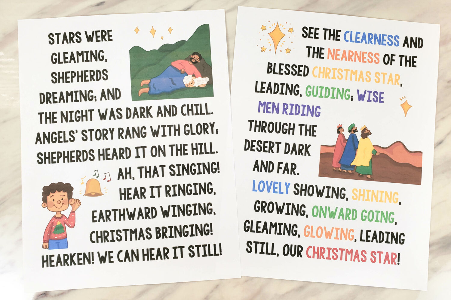 Stars Were Gleaming Flip Chart Teach this fun Christmas song this year. Printable lyrics and pictures for LDS Primary Music leaders song helps.