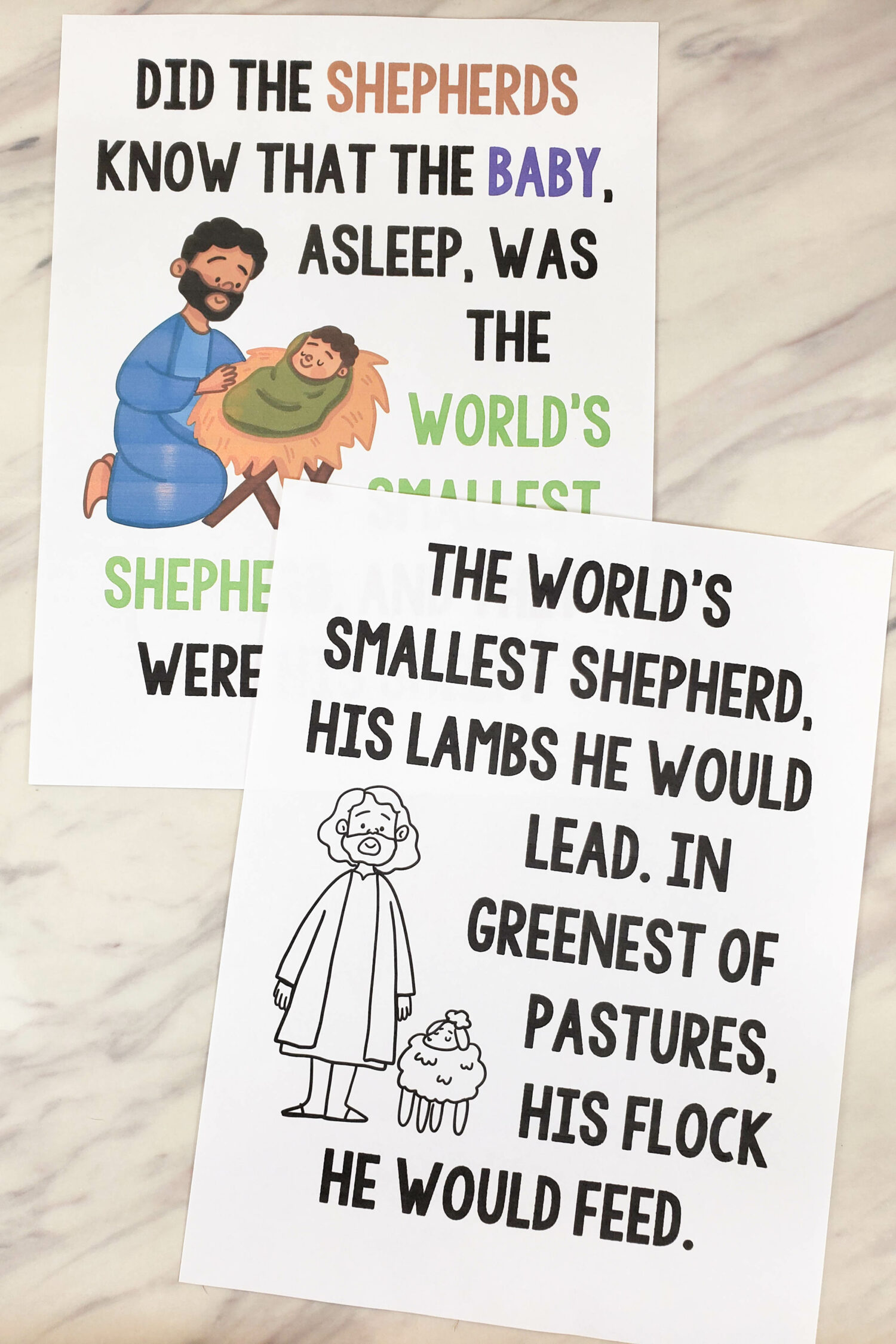 The World's Smallest Shepherd Flip Chart & Lyrics 3 The World's Smallest Shepherd Flip Chart Teach this beautiful Christmas song by Angie Killian this year. Printable lyrics and pictures for LDS Primary Music leaders or Christian song helps.