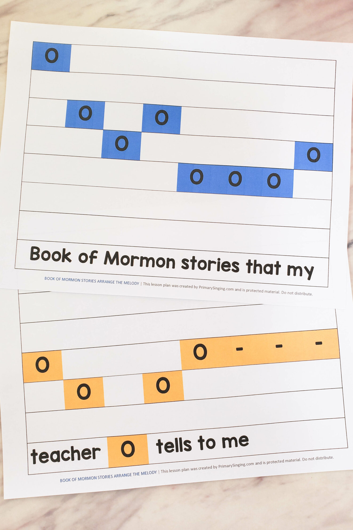 Book of Mormon Stories Arrange the Melody fun lesson plan for LDS Primary music leaders in singing time! You'll use this printable melody map to add a fun puzzle and challenge. Can they get the melody back in order?