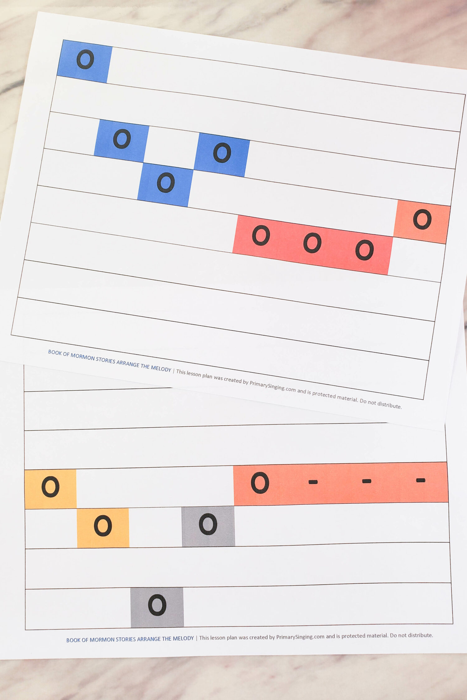 Book of Mormon Stories Arrange the Melody fun lesson plan for LDS Primary music leaders in singing time! You'll use this printable melody map to add a fun puzzle and challenge. Can they get the melody back in order? 