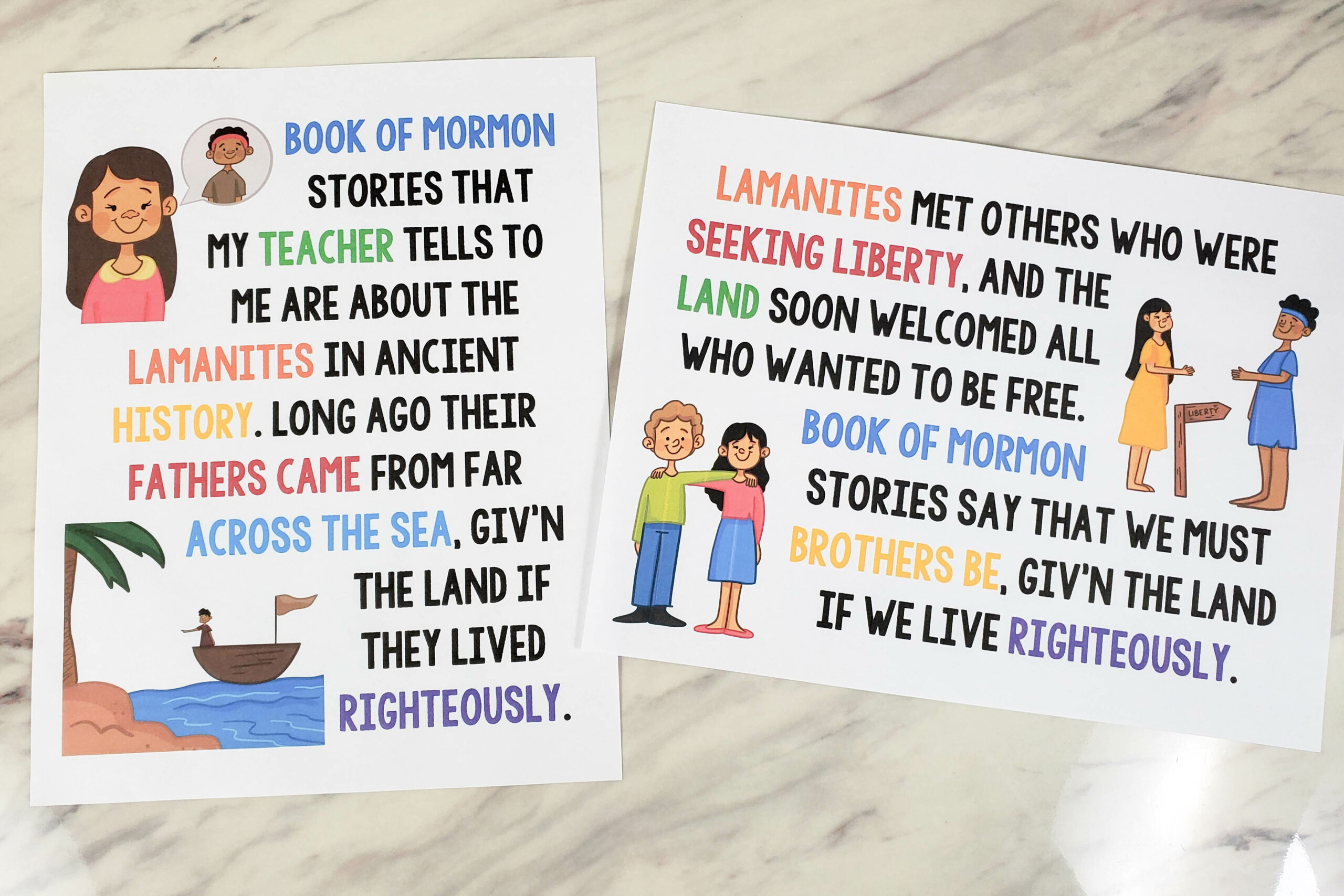 Shop: Book of Mormon Stories Flip Chart 6 Book of Mormon Stories flip chart printable singing time song chart with illustrations pictures and lyrics perfect to help LDS Primary music leaders teach this song or for home Come Follow Me study.