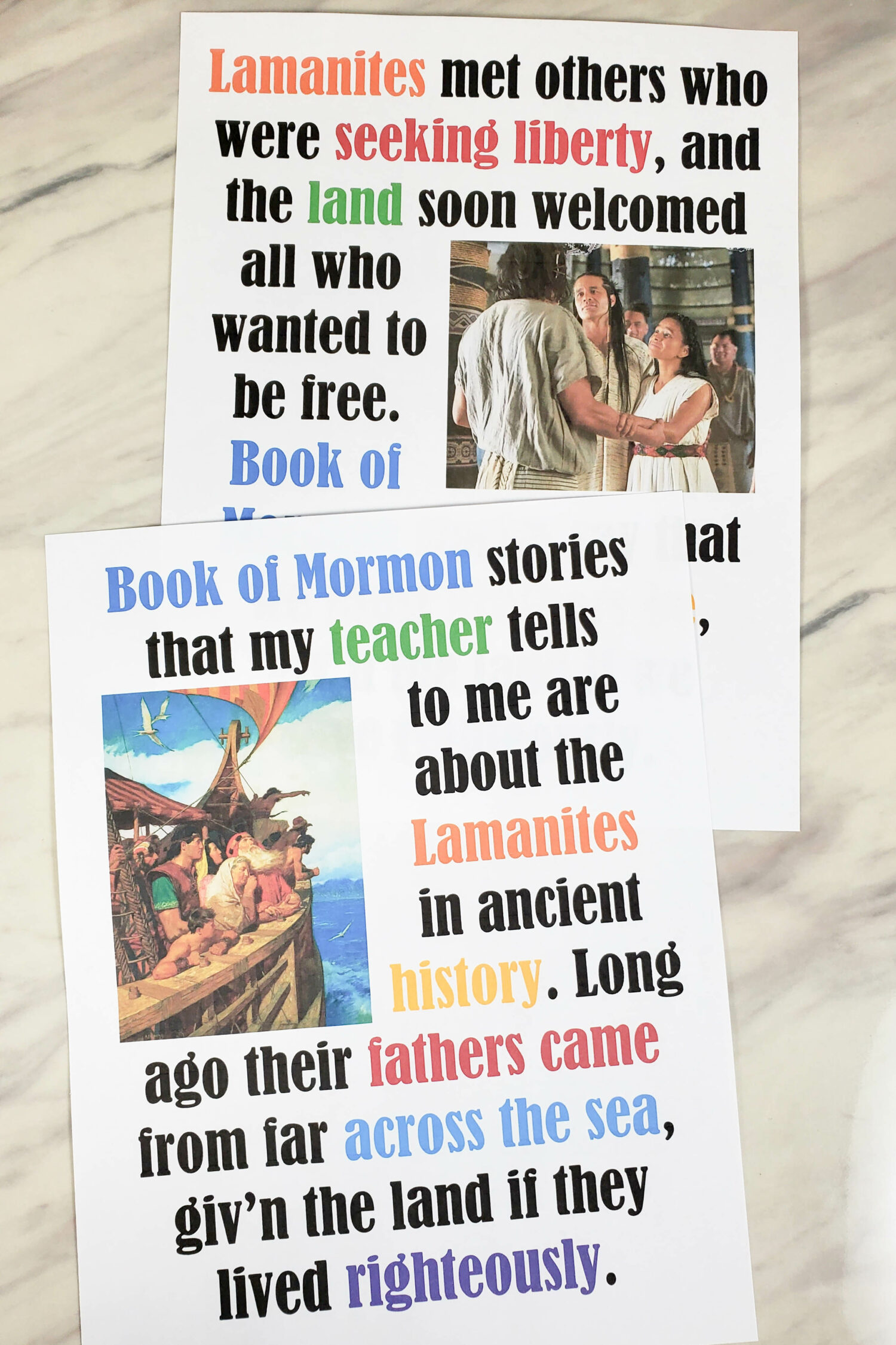 Book of Mormon Stories Flip Chart & Lyrics 8 Book of Mormon Stories flip chart printable for singing time