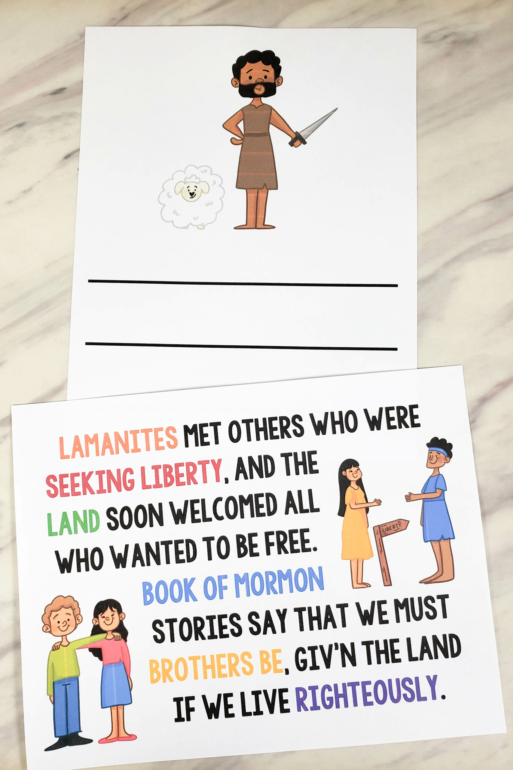 Shop: Book of Mormon Stories Flip Chart 5 Book of Mormon Stories flip chart printable singing time song chart with illustrations pictures and lyrics perfect to help LDS Primary music leaders teach this song or for home Come Follow Me study.