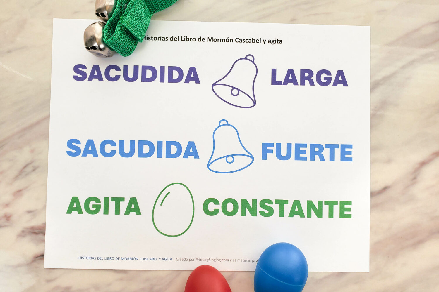 Historias del Libro de Mormón Cascabeles y agita 6 Utiliza este sencillo patrón de tintineo y agitar para centrarse en las palabras clave de la canción y revisar la letra. ¡Asegúrate de tomar nuestro patrón codificado por colores con 3 acciones simples! Para líderes de música de la primaria el tiempo de cantar. SUD