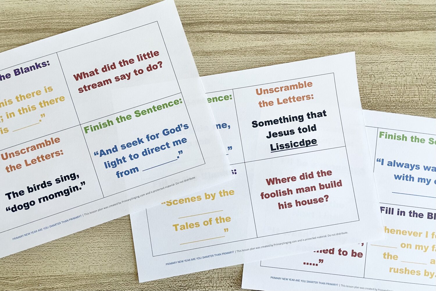 Primary New Year Are You Smarter Than Primary - Use this fun song quiz game to review primary songs for the new year with printable song helps for LDS Primary Music Leaders.