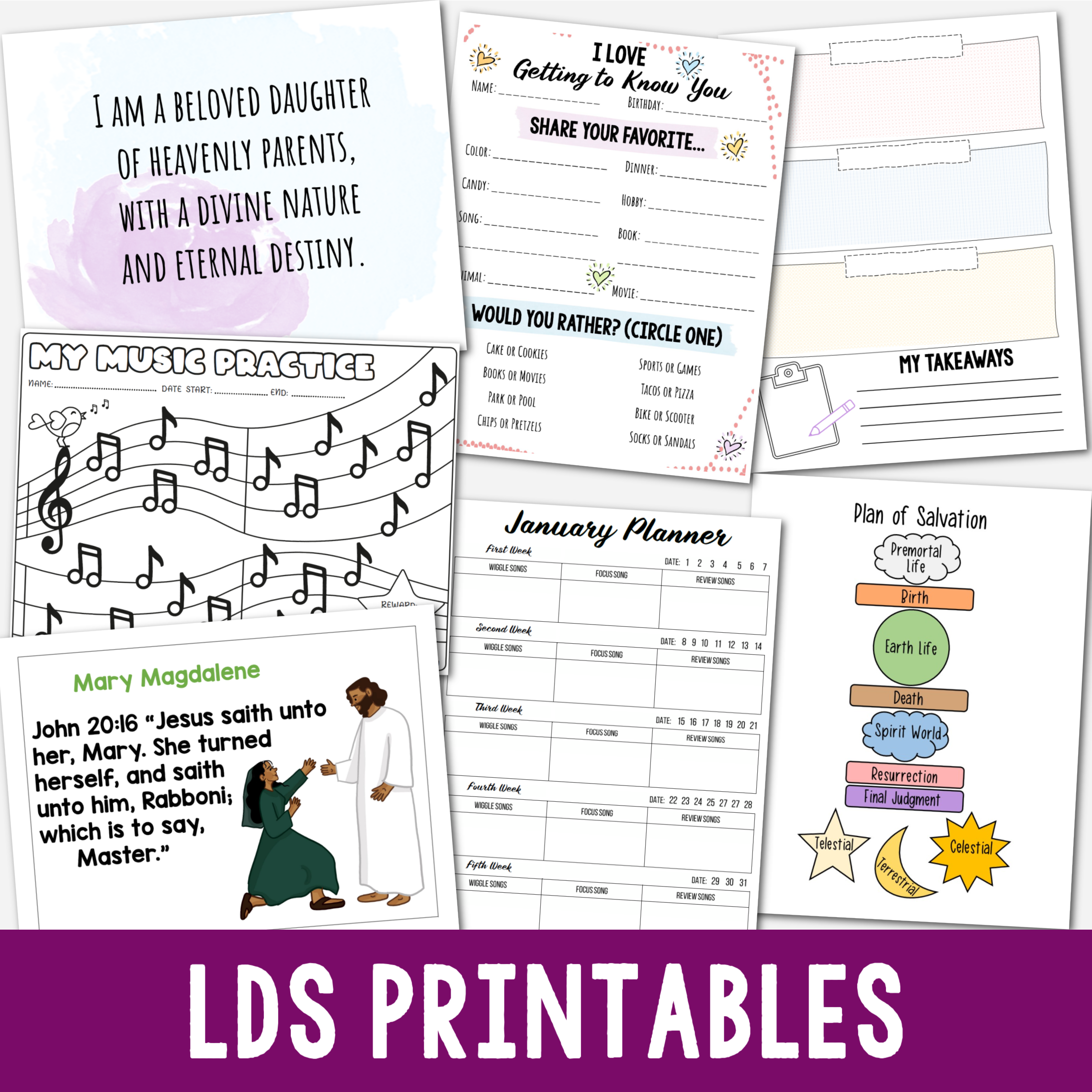 Empty Cart Singing time ideas for Primary Music Leaders Shop LDS Printables Category