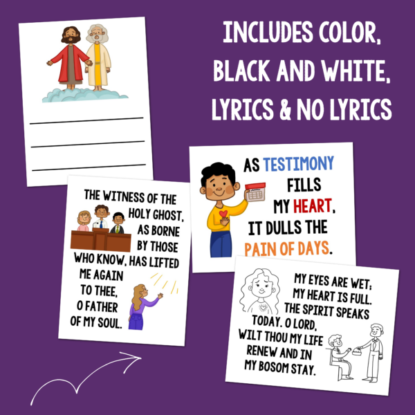 Shop Testimony Flip chart printables in black and white and color plus slideshow