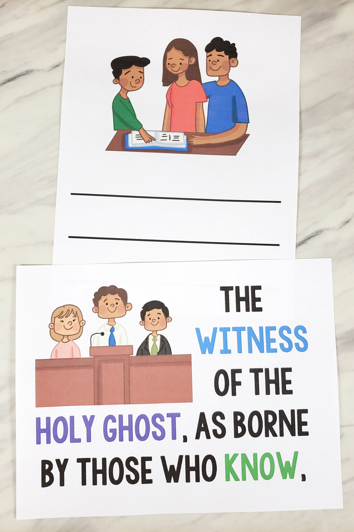 Testimony Hymn Flip Chart for Primary Singing Time great visual aids to help teach this song for LDS Primary music leaders - illustration pictures and lyrics!