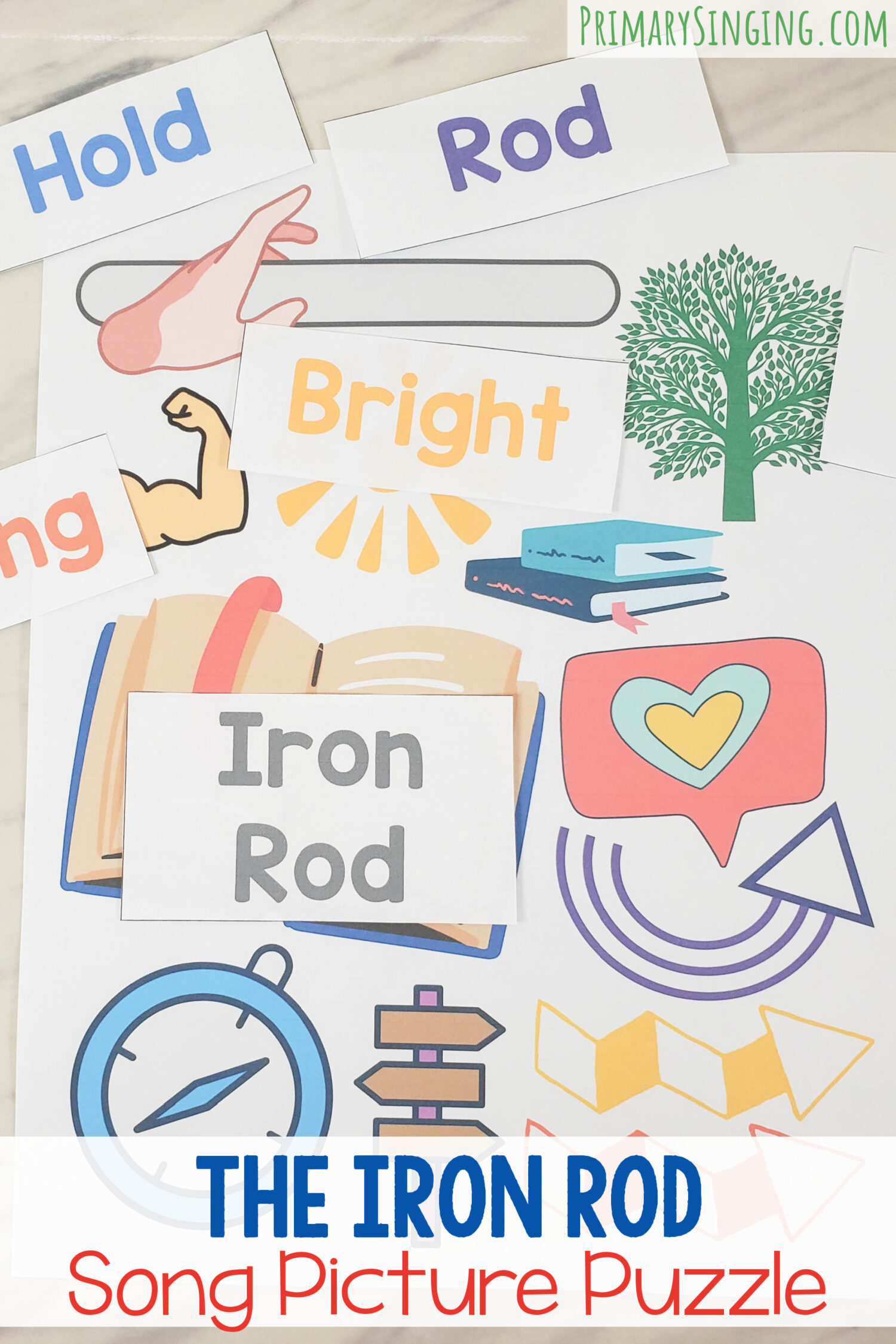 The Iron Rod Song Picture Puzzle a fun and interactive singing time activity to help teach this song for LDS Primary music leaders! Decode the picture as you find the match to the lyrics.