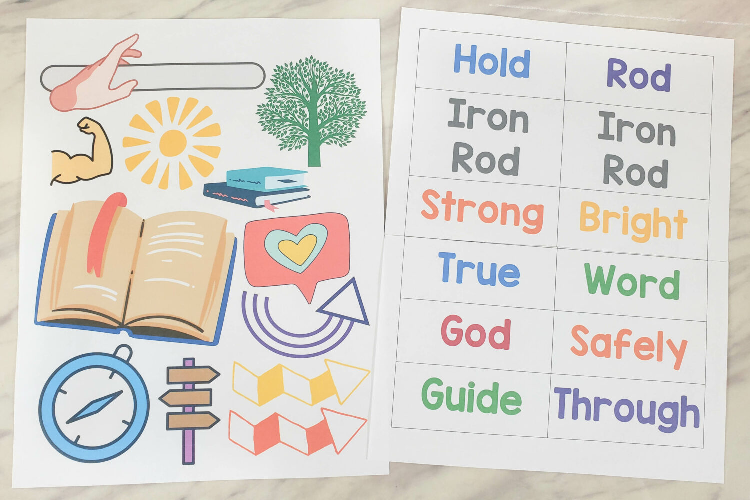 The Iron Rod Song Picture Puzzle a fun and interactive singing time activity to help teach this song for LDS Primary music leaders! Decode the picture as you find the match to the lyrics.