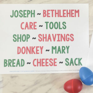 When Joseph Went to Bethlehem Egg Shakers singing time activity fun and engaging way to teach this fun Christmas song for LDS Primary music leaders including lesson plan, song helps and printable pattern chart!
