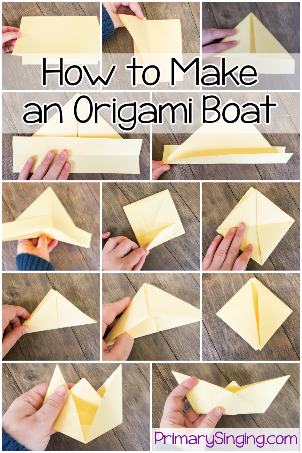 Step by step directions on how to make an origami boat quick and easy tutorial