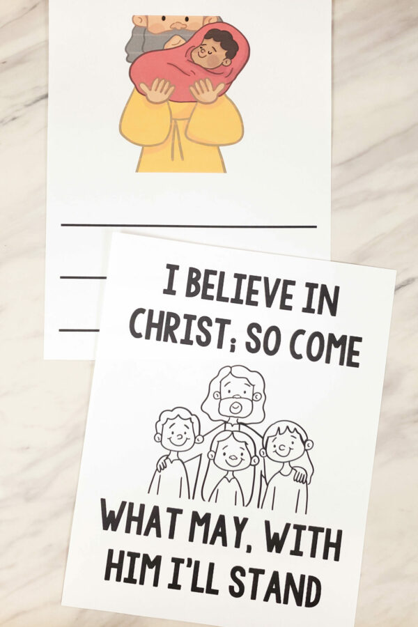 I Believe in Christ Flip chart for Primary Singing Time pictures and lyrics to help you teach this song to the Primary children! A printable resource for LDS Primary music leaders.