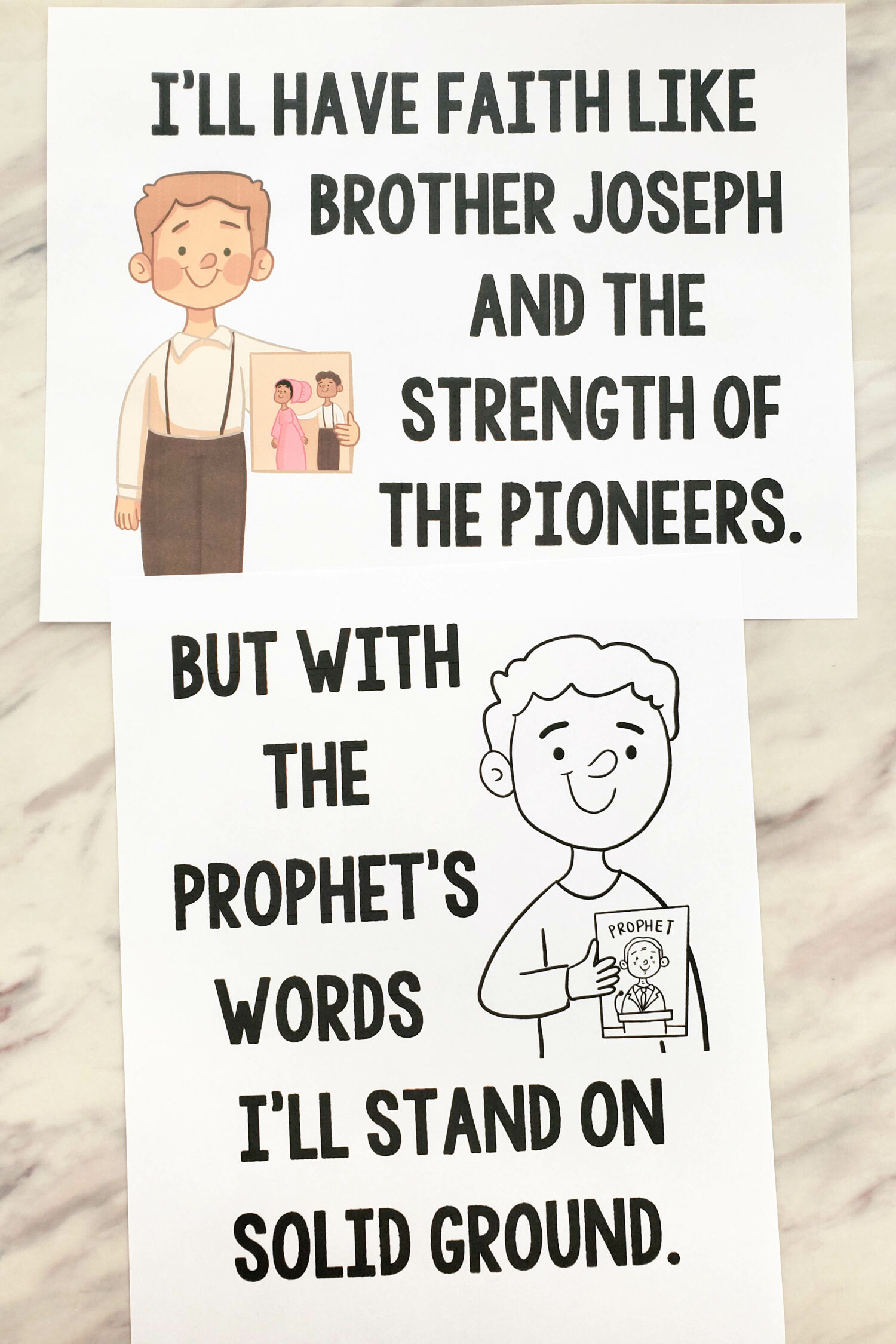 I Will Be What I Believe flip chart and visual aids for LDS Primary music leaders singing time teaching helps with illustrations and lyrics to help teach this song by Blake Gillette! A Book of Mormon Come Follow Me song pick!