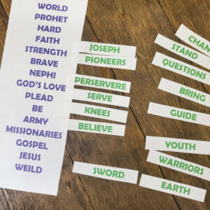 I Will Be What I Believe Keyword Pairs fun singing time game for LDS Primary music leaders who want to teach this awesome song as part of the Book of Mormon year! Challenge the kids to look for the matching pair words from each line of the song.