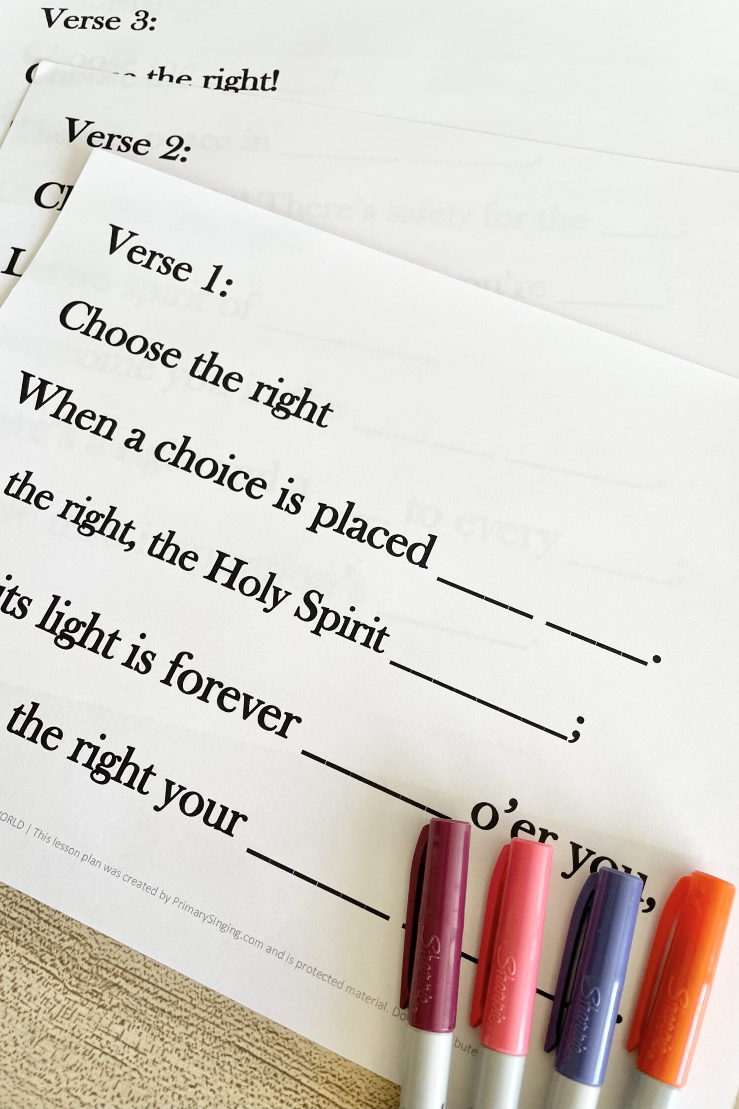 Choose the Right Around the World 2 Choose the Right Around the World - use this fun word representation activity and take turns filling in missing word blanks with printable song helps for LDS Primary Music Leaders.