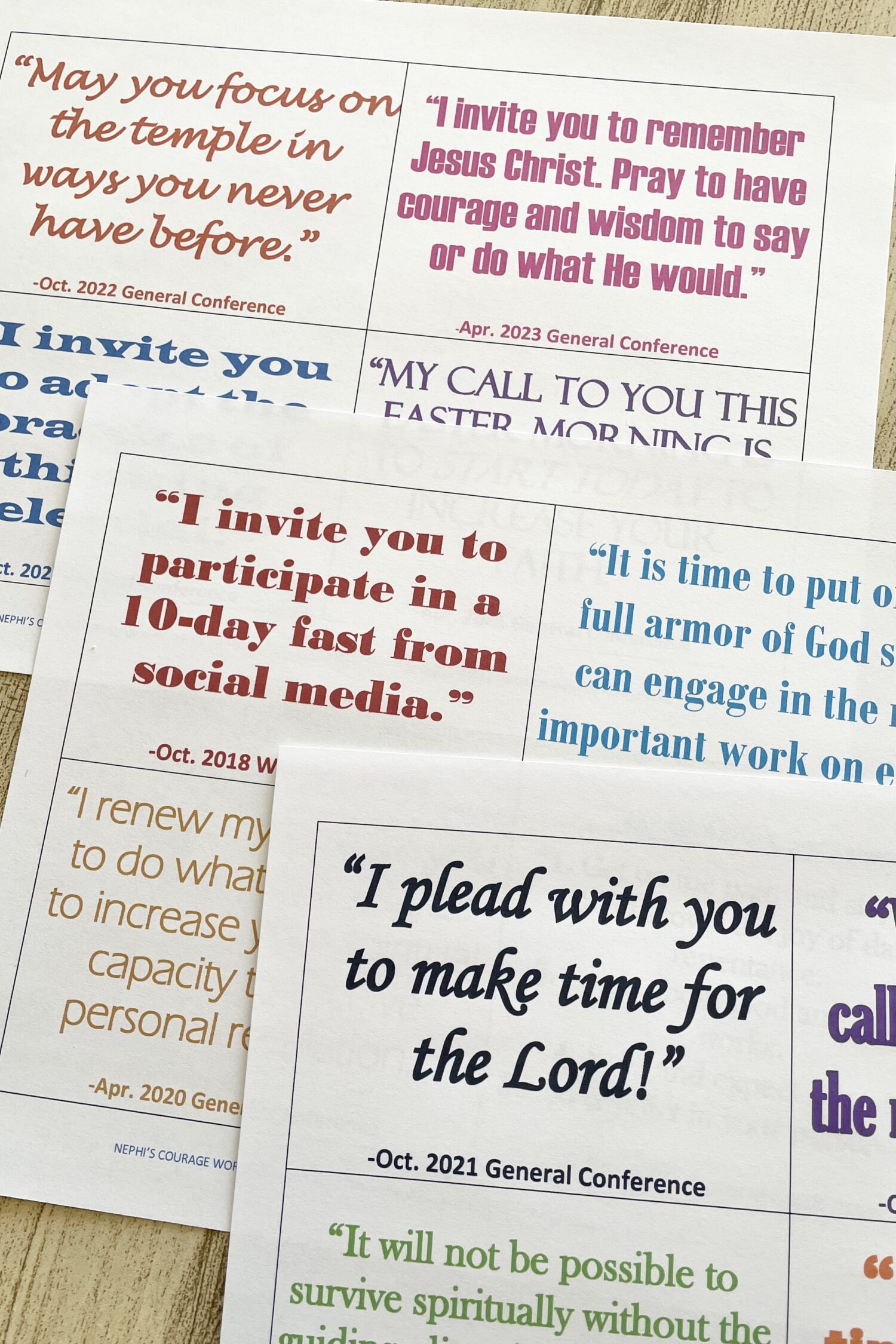 Nephi's Courage Words of a Prophet - use this spiritual connection singing time idea and read quotes from the prophet together with printable song helps for LDS Primary Music Leaders.
