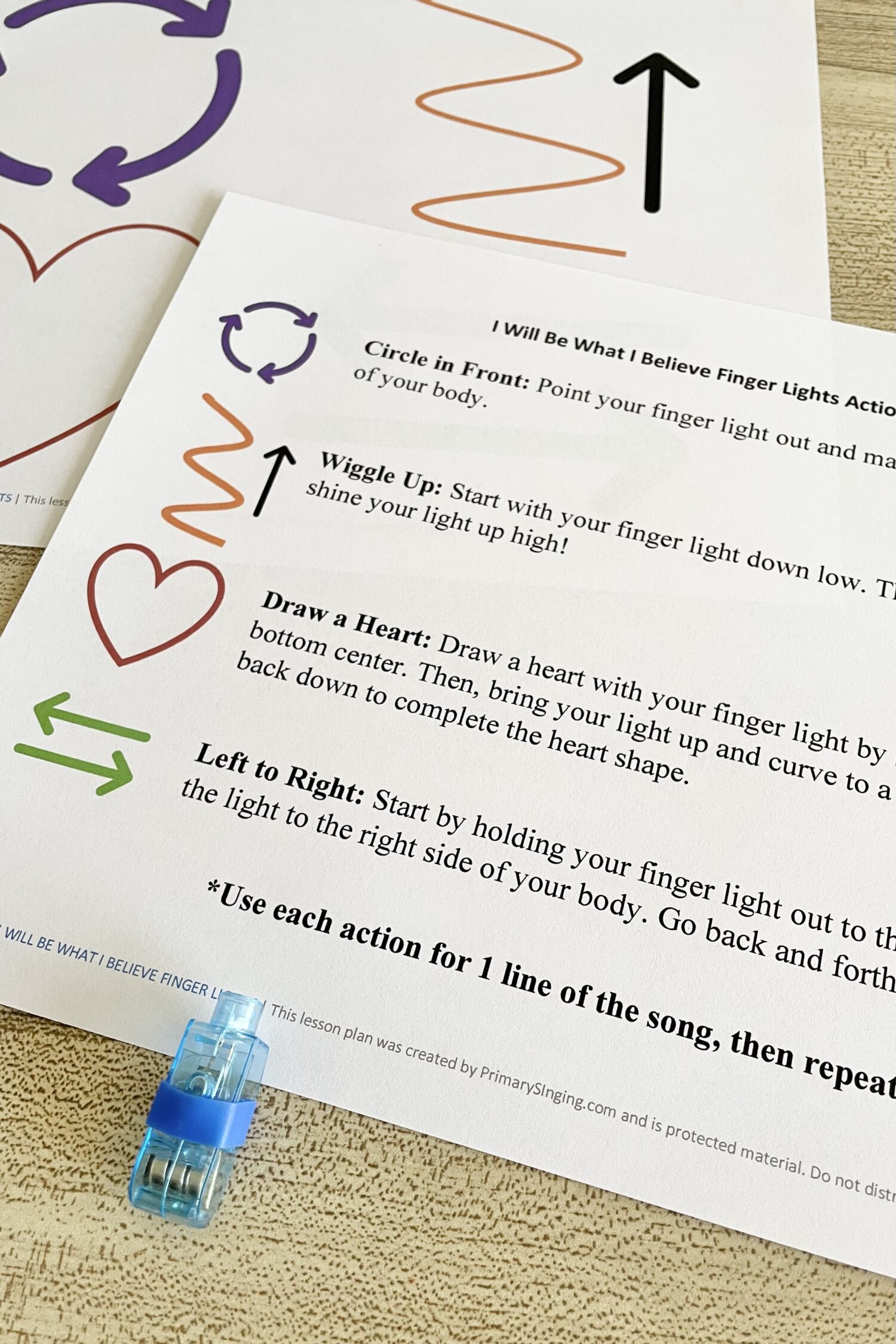 I Will Be What I Believe Finger Lights - Learn this fun finger lights pattern with 4 repeatable actions and a printable pattern sheet for LDS Primary Music Leaders.