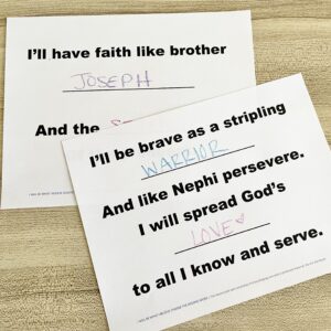 I Will Be What I Believe Choose the Missing Word - Fill in this blank with this word representation activity with printable song helps for LDS Primary Music Leaders.
