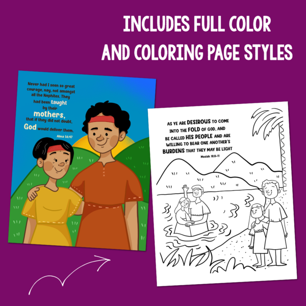 Shop Book of Mormon Primary Posters Color & Black and White coloring page Printables