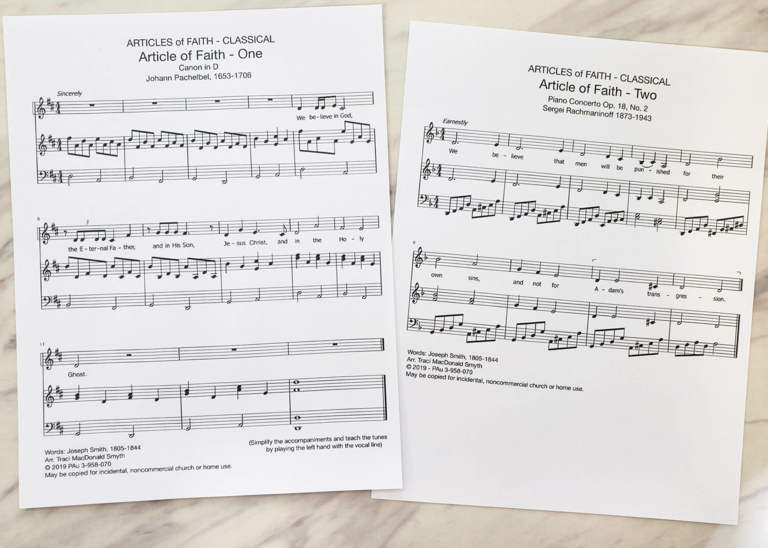 Classical Articles of Faith Sheet Music 4 Classical Articles of Faith sheet music - unique way to teach the Articles of Faith using classical compositions! Fun way to teach them in singing time for LDS Primary music leaders.