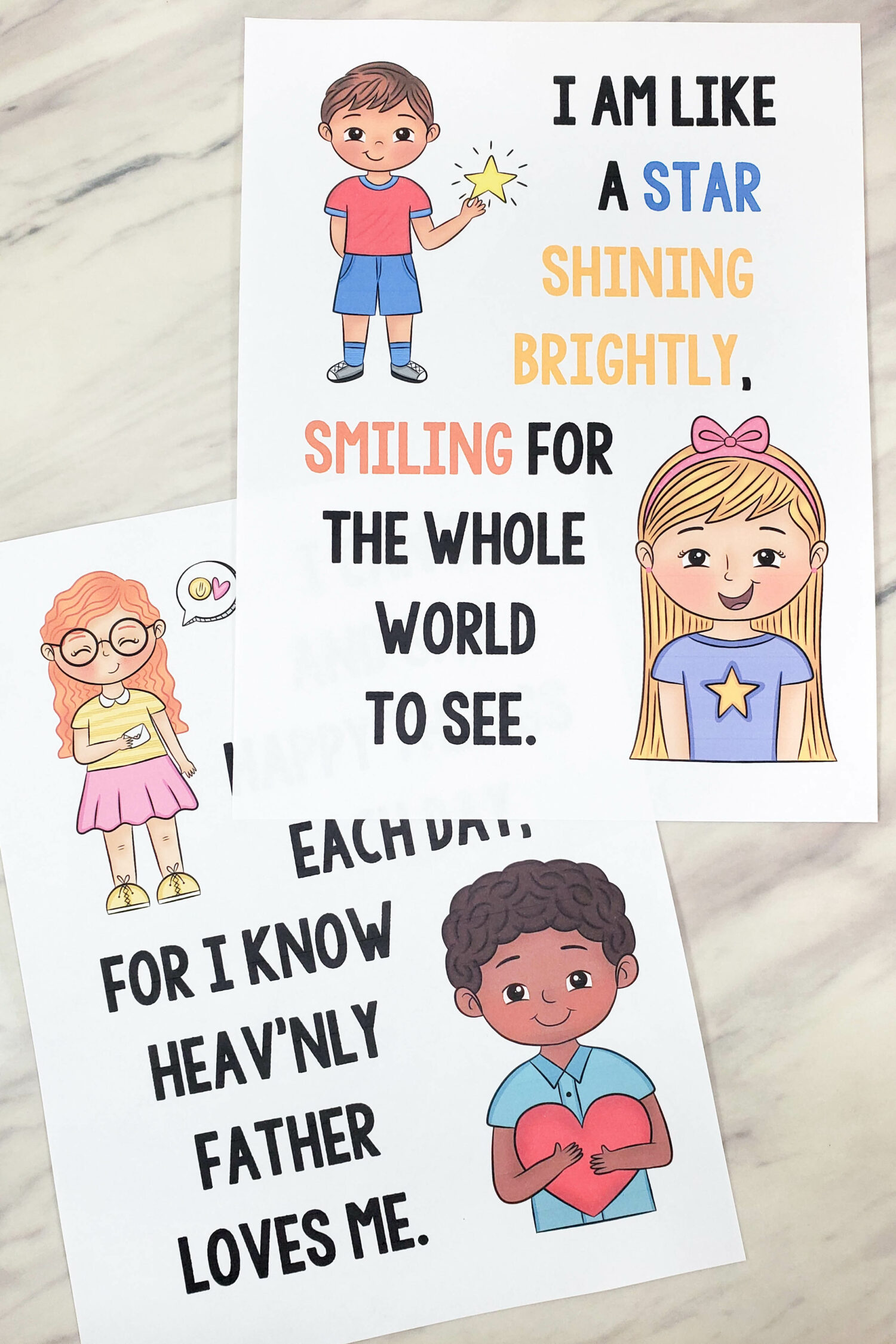 I Am Like a Star Flip Chart for this Primary song with custom art in both portrait and landscape singing time visual aids for LDS Primary music leaders.