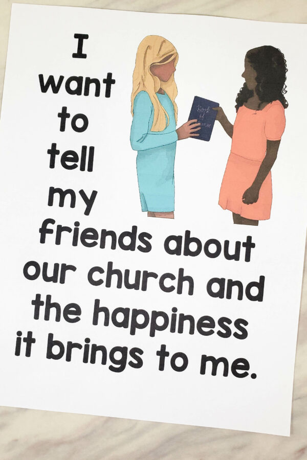 I Want to Be a Missionary Now Flip Chart with custom art in both portrait and landscape singing time visual aids for LDS Primary music leaders.