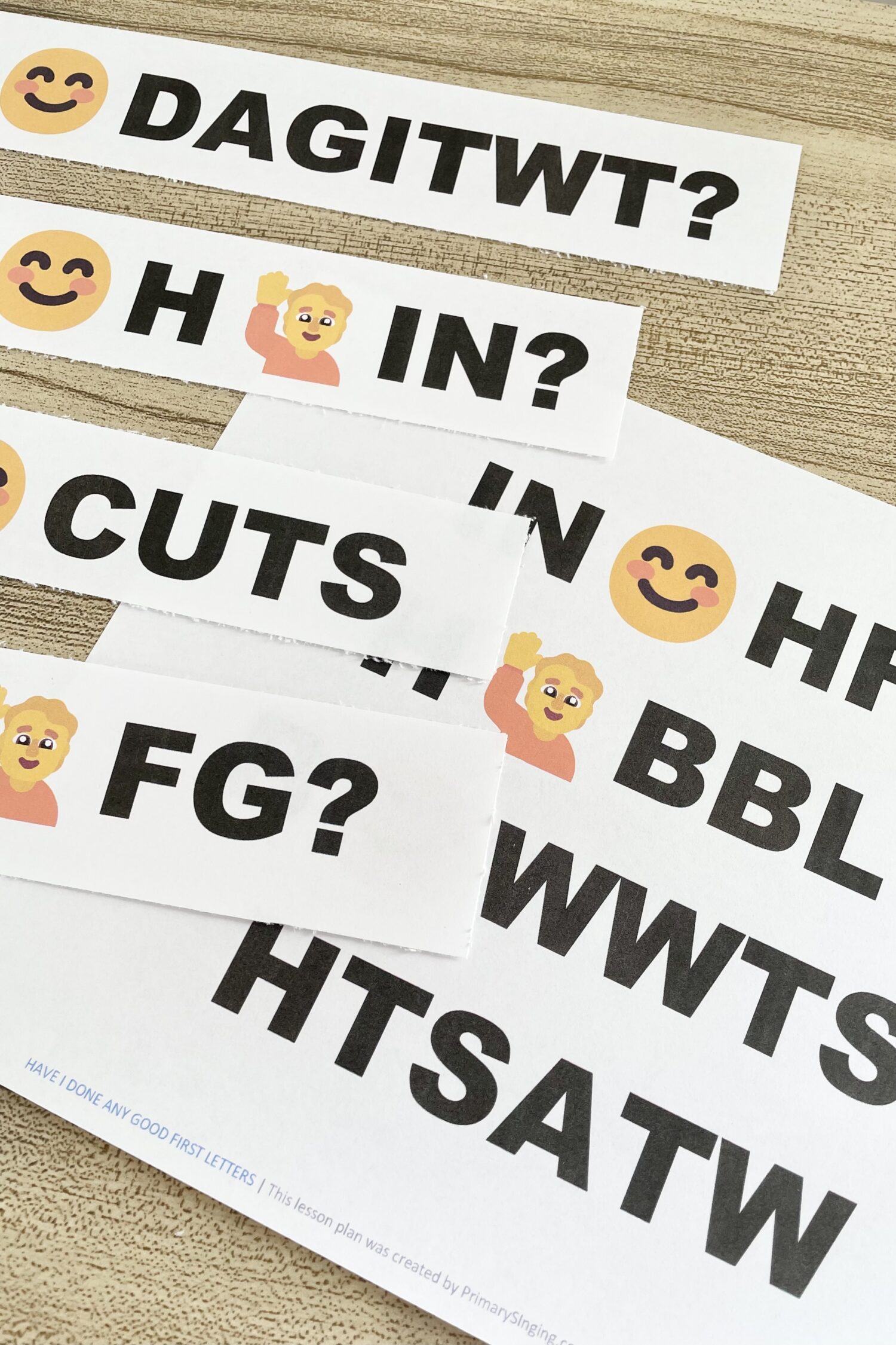 Have I Done Any Good First Letters - use this fun logical conclusion singing time idea with only the first letter of each word! Grab this puzzle with printable song helps for LDS Primary Music Leaders.