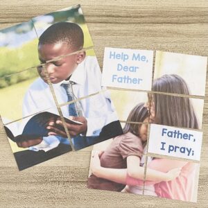 Help Me Dear Father Concentration - Use fun picture puzzle and uncover the picture as you review this song in primary with printable song helps for LDS Primary Music Leaders.