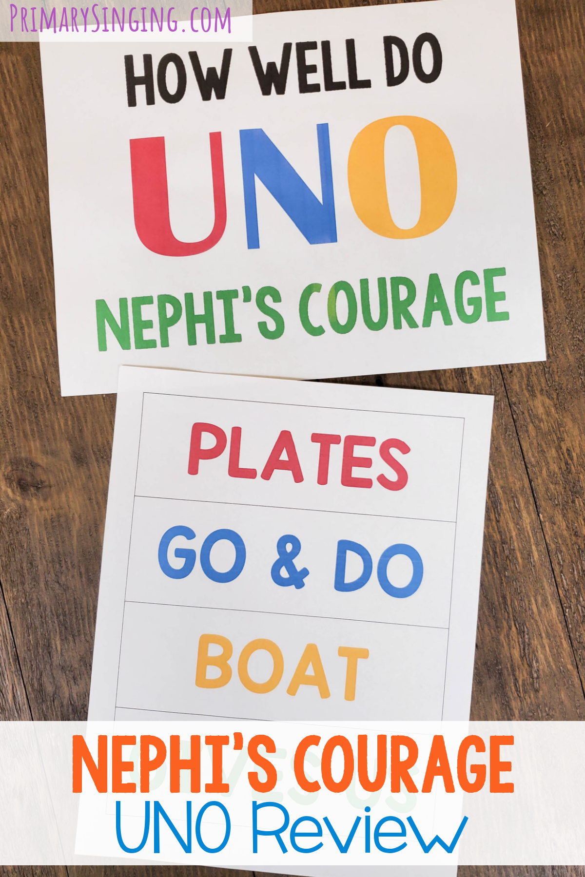 How well do UNO Nephi's Courage? Play this fun and super easy no prep Nephi's Courage UNO Review game to sing through all of the verses with a simple but engaging activity. Printable song helps for LDS Primary music leaders.